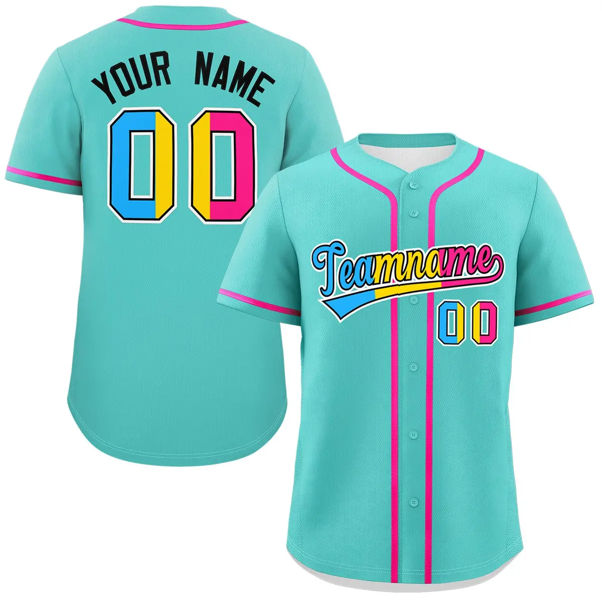 Aqua Pansexuality Pride Month Baseball Jersey
