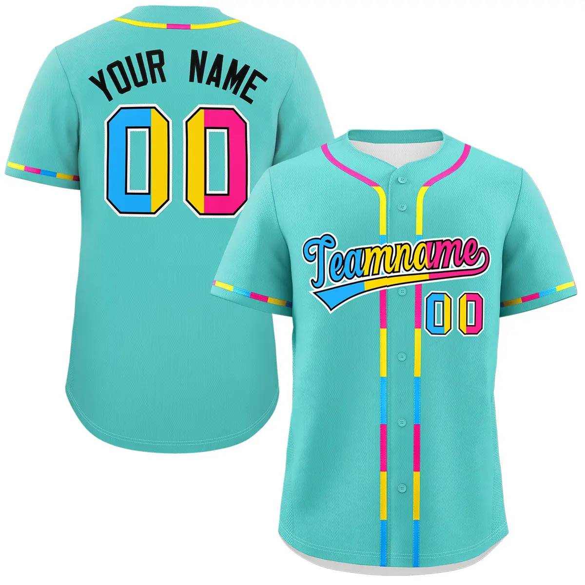 Aqua Pansexuality Pride Month Baseball Jersey