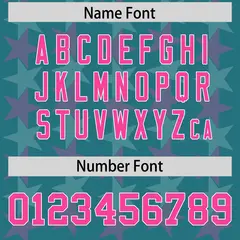 Aqua Pink All Star Graffiti Pattern Football Jersey 4