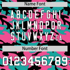 Aqua Pink Black Camo Gradient Fashion Baseball Jersey 4