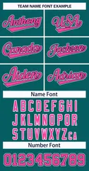 Aqua Pink Black-White Classic Hockey Jersey 3