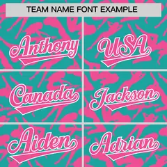 Aqua Pink Graffiti Pattern Authentic Baseball Jersey 3