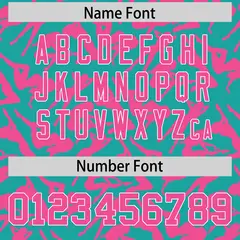 Aqua Pink Graffiti Pattern Authentic Baseball Jersey 4