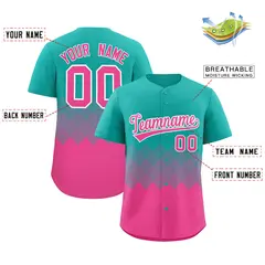 Aqua Pink Grid Blur Pattern Baseball Jersey 2