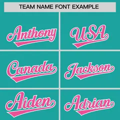 Aqua Pink Grid Blur Pattern Baseball Jersey 3
