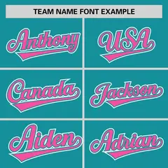 Aqua Pink Half Stripe Authentic Baseball Jersey 3