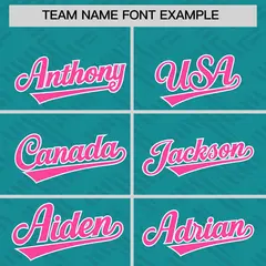 Aqua Pink L Pattern Raglan Sleeves Full-Snap Varsity Letterman Jacket 3