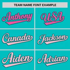 Aqua Pink-Lt Pink Gradient Side Baseball Jersey 3