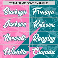 Aqua Pink Split Lightning Pattern Football Jersey 3