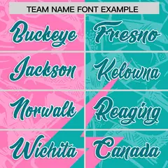 Aqua Pink Split Lightning Pattern Football Jersey 3
