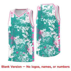 Aqua Pink Vice Burst Graffiti Basketball Jersey 6