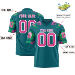 Aqua Pink-White Camo Authentic Football Jersey 2