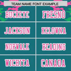 Aqua Pink-White Camo Authentic Football Jersey 3