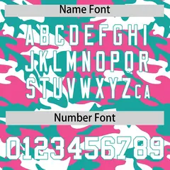 Aqua Pink White Camo Gradient Fashion Baseball Jersey 4
