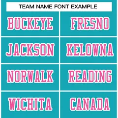 Aqua Pink-White Classic Style Football Jersey 3