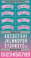 Aqua Pink-White Gradient Stripe Fashion Baseball Jersey 3