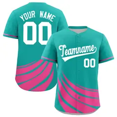 Aqua Pink Wind Mark Graffiti Baseball Jersey 1