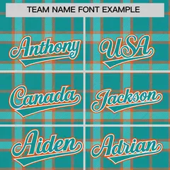 Aqua Plaid Authentic Baseball Jersey 3