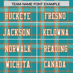 Aqua Plaid Pattern Authentic Football Jersey 3