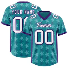 Aqua Purple All Star Graffiti Pattern Football Jersey 1