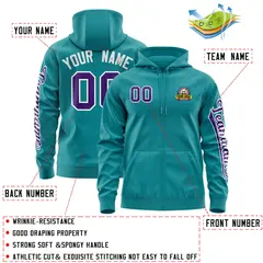 Aqua Purple Classic Full-Zip Varsity Letterman Jacket Hoodie 4