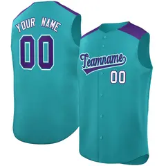 Aqua Purple Classic Sleeveless Baseball Jersey