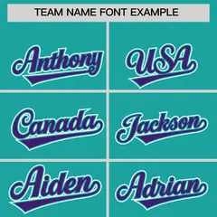 Aqua Purple Color Block Authentic Baseball Jersey 3