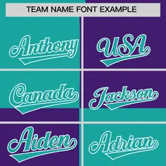 Aqua Purple Color Block Varsity Letterman Jacket Hoodie 5