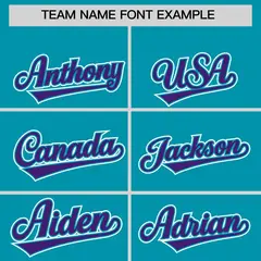 Aqua Purple Contrast Raglan Baseball Jersey 3