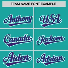 Aqua Purple Edge Color Block Baseball Jersey 3
