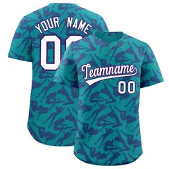 Aqua Purple Graffiti Pattern Authentic Baseball Jersey 1