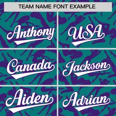 Aqua Purple Graffiti Pattern Authentic Baseball Jersey 3