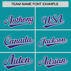 Aqua Purple Leopard Graffiti Side Design Baseball Jersey 3
