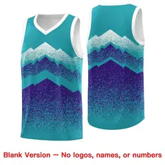 Aqua Purple Mountain Fade Gradient Fashion Basketball Jersey 6