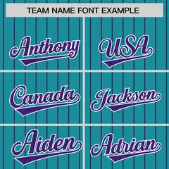 Aqua Purple Pinstripe Raglan Varsity Letterman Baseball Jacket 3