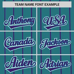 Aqua Purple Pinstripe Two-tone Authentic Baseball Jersey 3