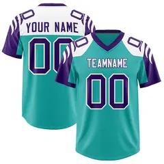 Aqua Purple Raglan Authentic Football Jersey 1