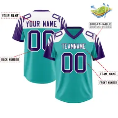 Aqua Purple Raglan Authentic Football Jersey 2