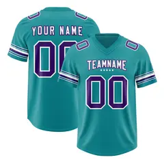 Aqua Purple Retro Sleeve Line Authentic Football Jersey 1