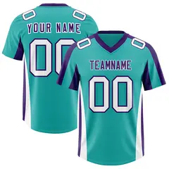 Aqua Purple Side Stripe Authentic Football Jersey