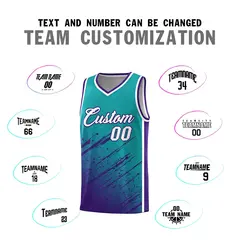Aqua Purple Splash Basketball Uniforms for Summer Camp 4