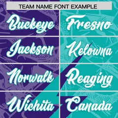 Aqua Purple Split Lightning Pattern Football Jersey 3