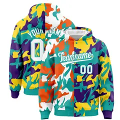 Aqua Purple Two Tone Full-Snap Varsity Letterman Jacket Hoodie