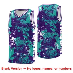 Aqua Purple Vice Burst Graffiti Basketball Jersey 6