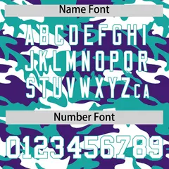 Aqua Purple White Camo Gradient Fashion Baseball Jersey 4