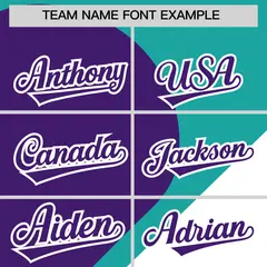 Aqua Purple-White Color Block Half Heart Baseball Jersey 3