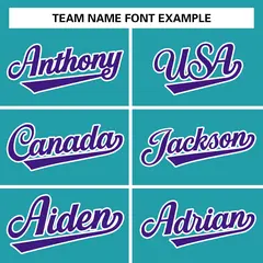 Aqua Purple White Full-Snap Varsity Letterman Jacket 5