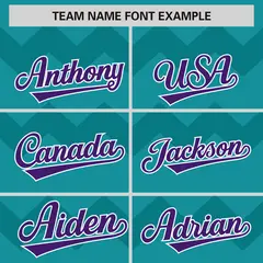 Aqua Purple-White Ripple Design Authentic Baseball Jersey 4