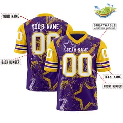 Aqua Purple-White Star Pattern Authentic Football Jersey 2