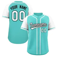 Aqua Raglan Sleeve Authentic Baseball Jersey 1